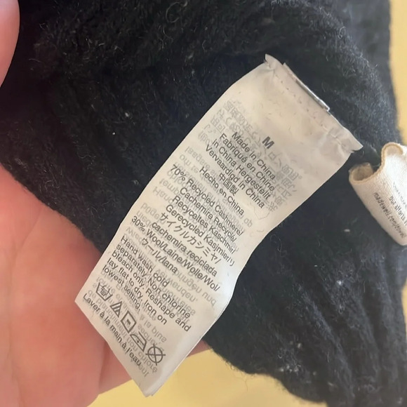 Madewell Cashmere & Wool Mock Neck Black Sweater - Picture 4 of 5